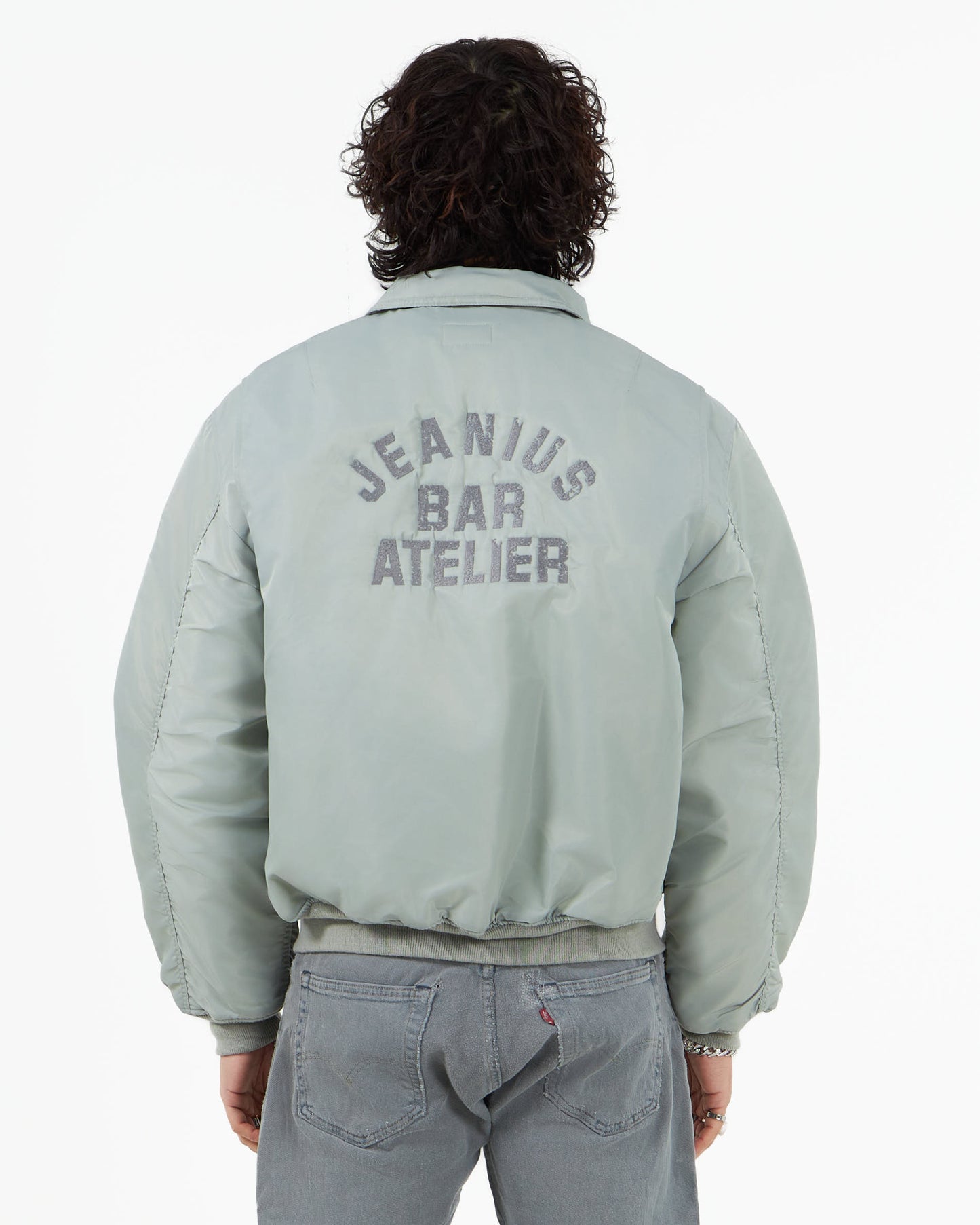 VARSITY BOMBER JACKET GREY