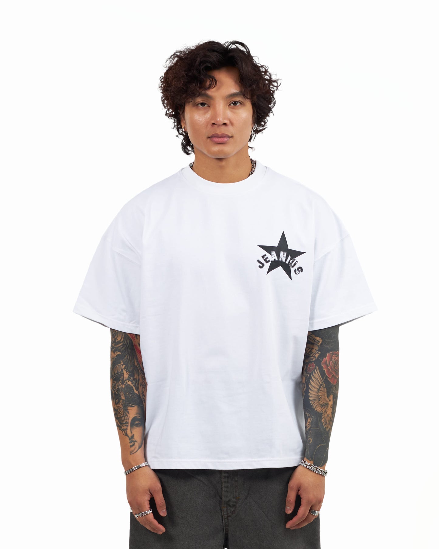 STAR T SHIRT - WHITE/BLACK