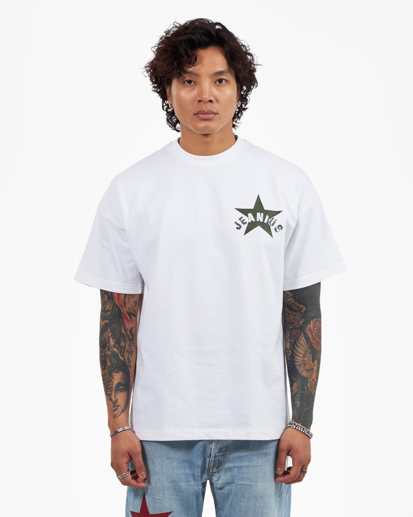 STAR T SHIRT - WHITE/KHAKI