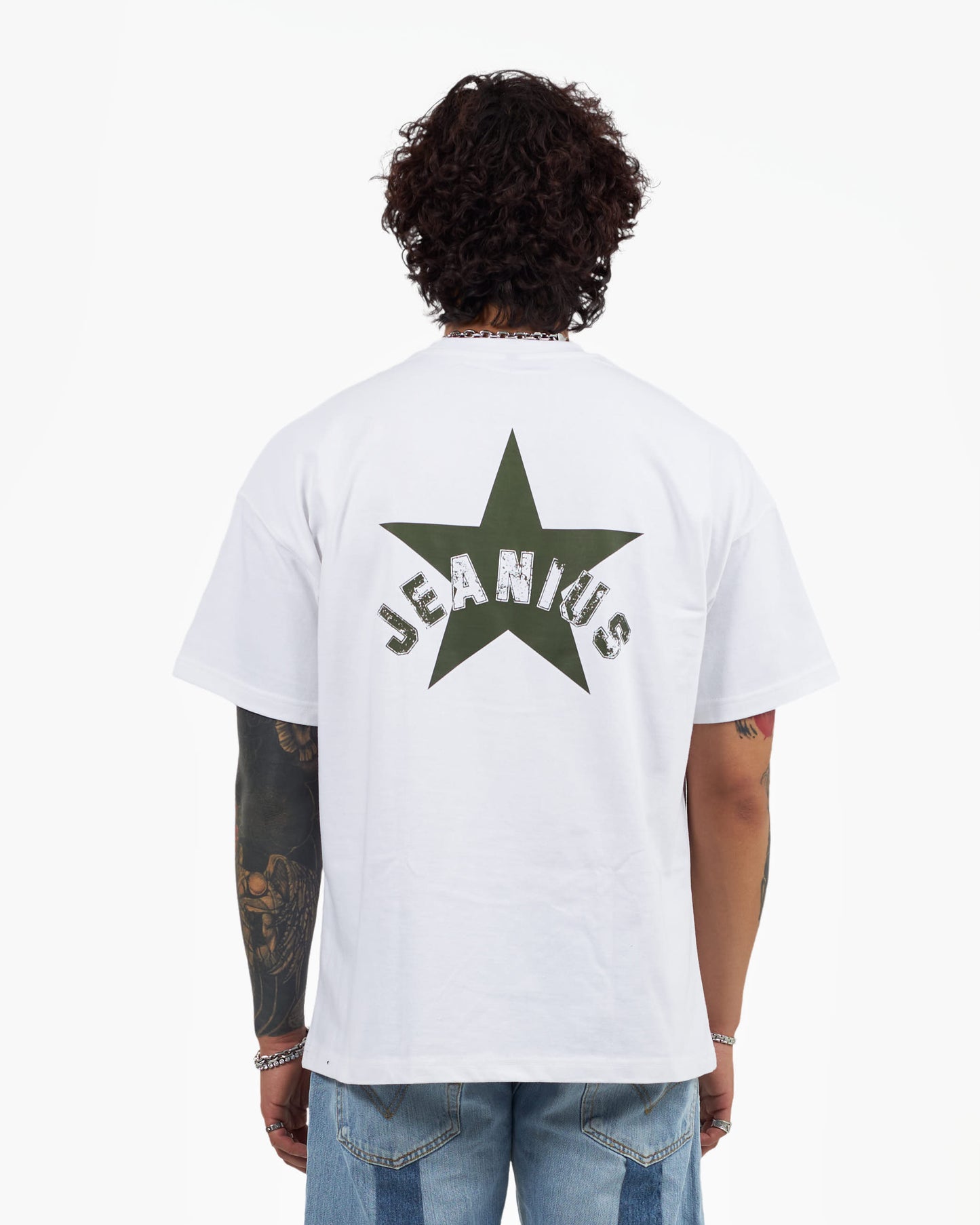 STAR T SHIRT - WHITE/KHAKI