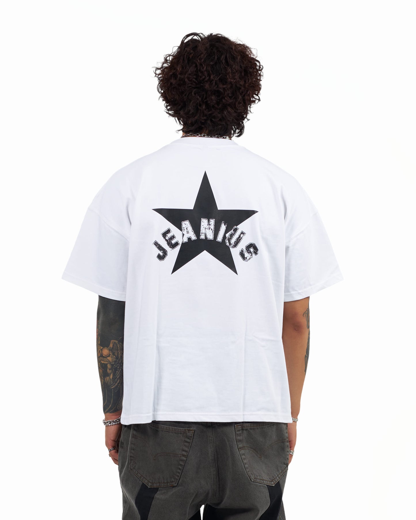 STAR T SHIRT - WHITE/BLACK