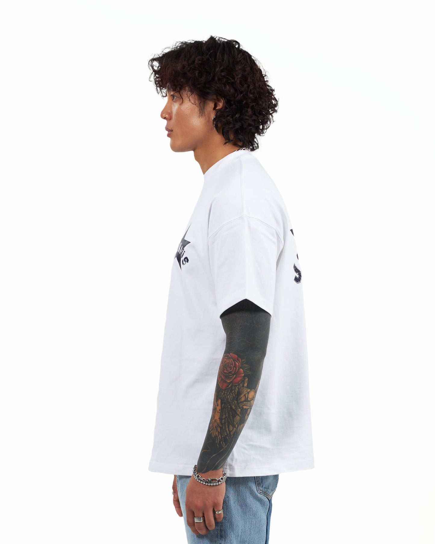 STAR T SHIRT - WHITE/NAVY