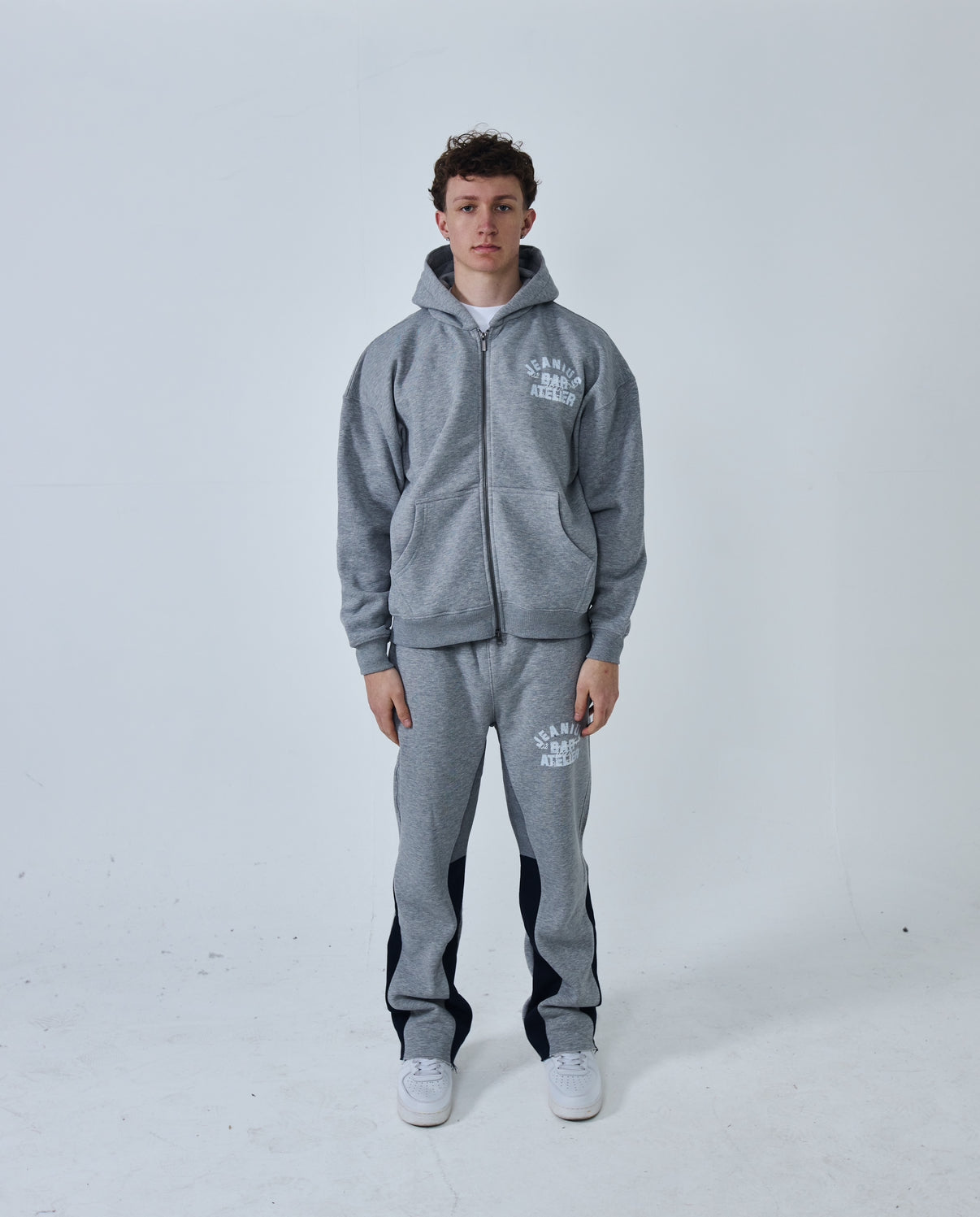 JEANIUS X MEET UP PARIS ZIP UP HOODIE GREY