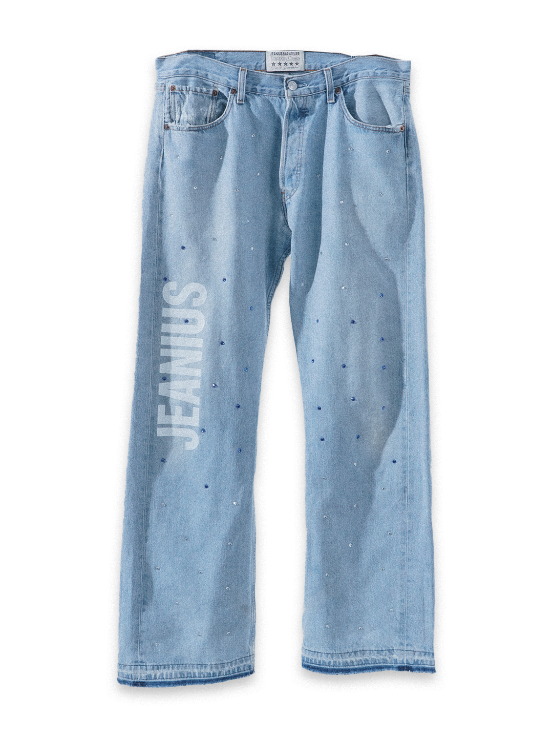 1of1 Blue Rhinestone Jeanius Denim