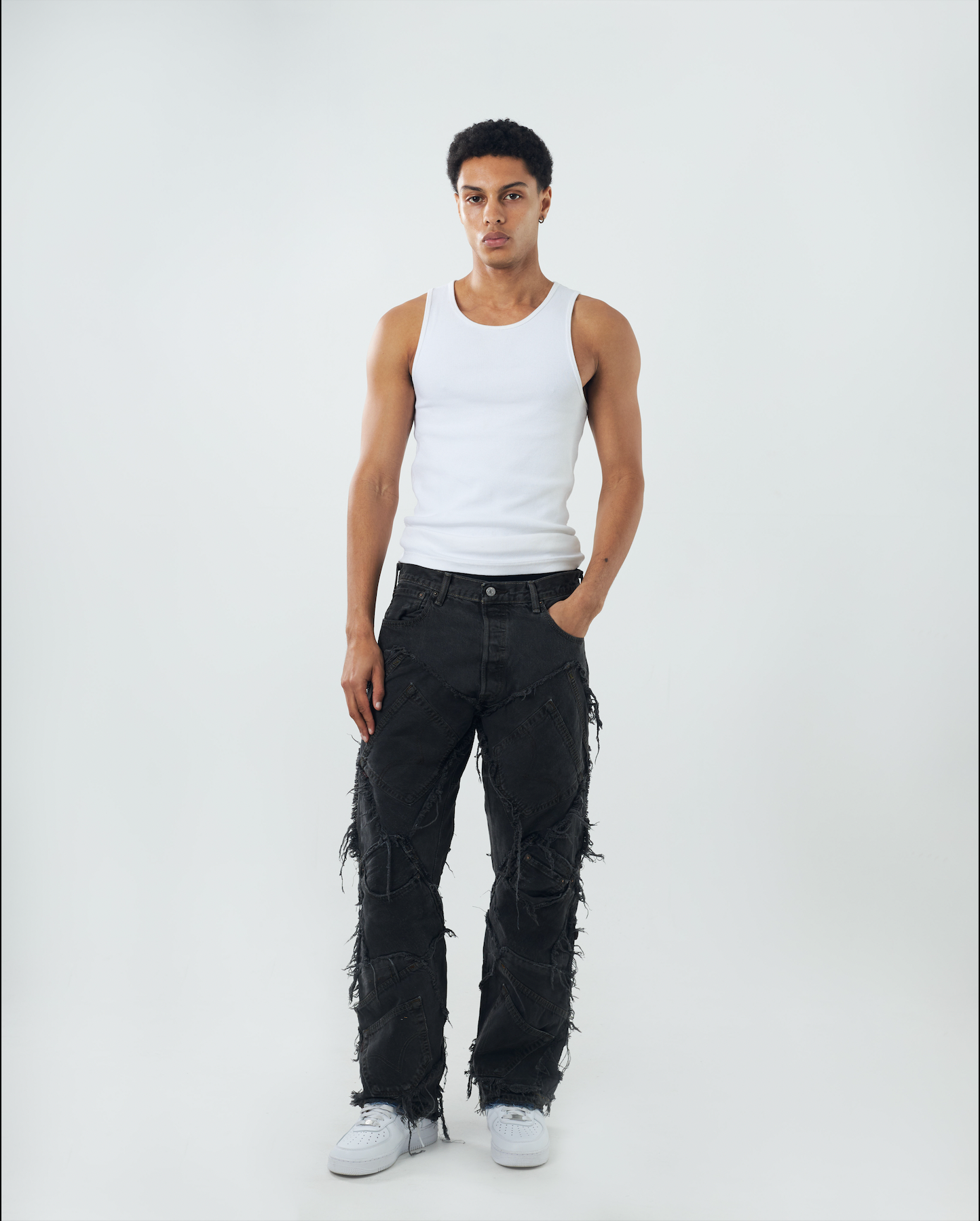 Charcoal Patchwork Denim