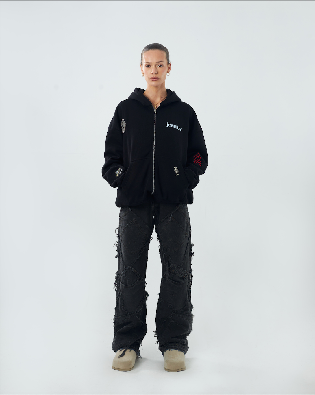 Charcoal Patchwork Denim