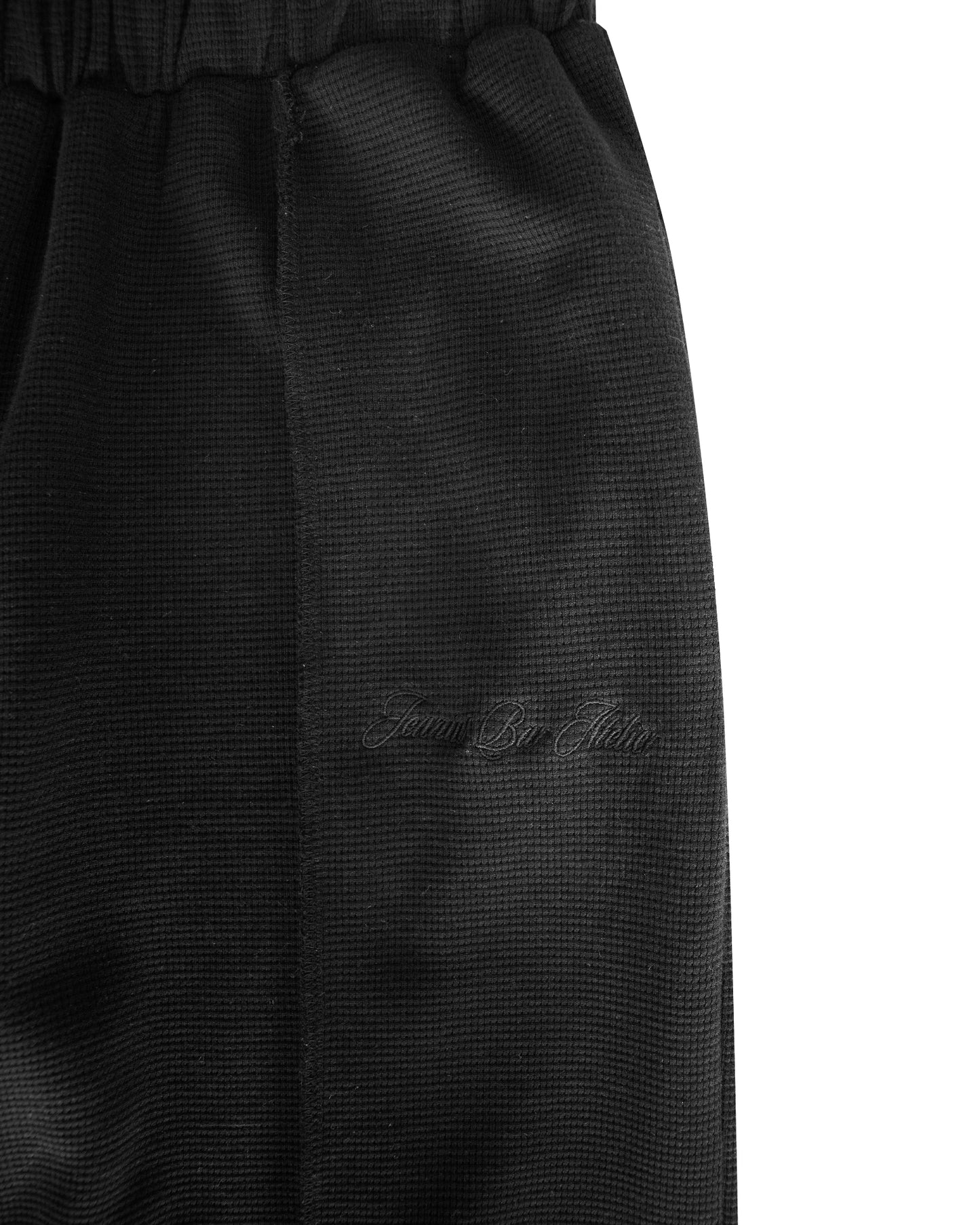 Waffle Pleated Track Trouser Black