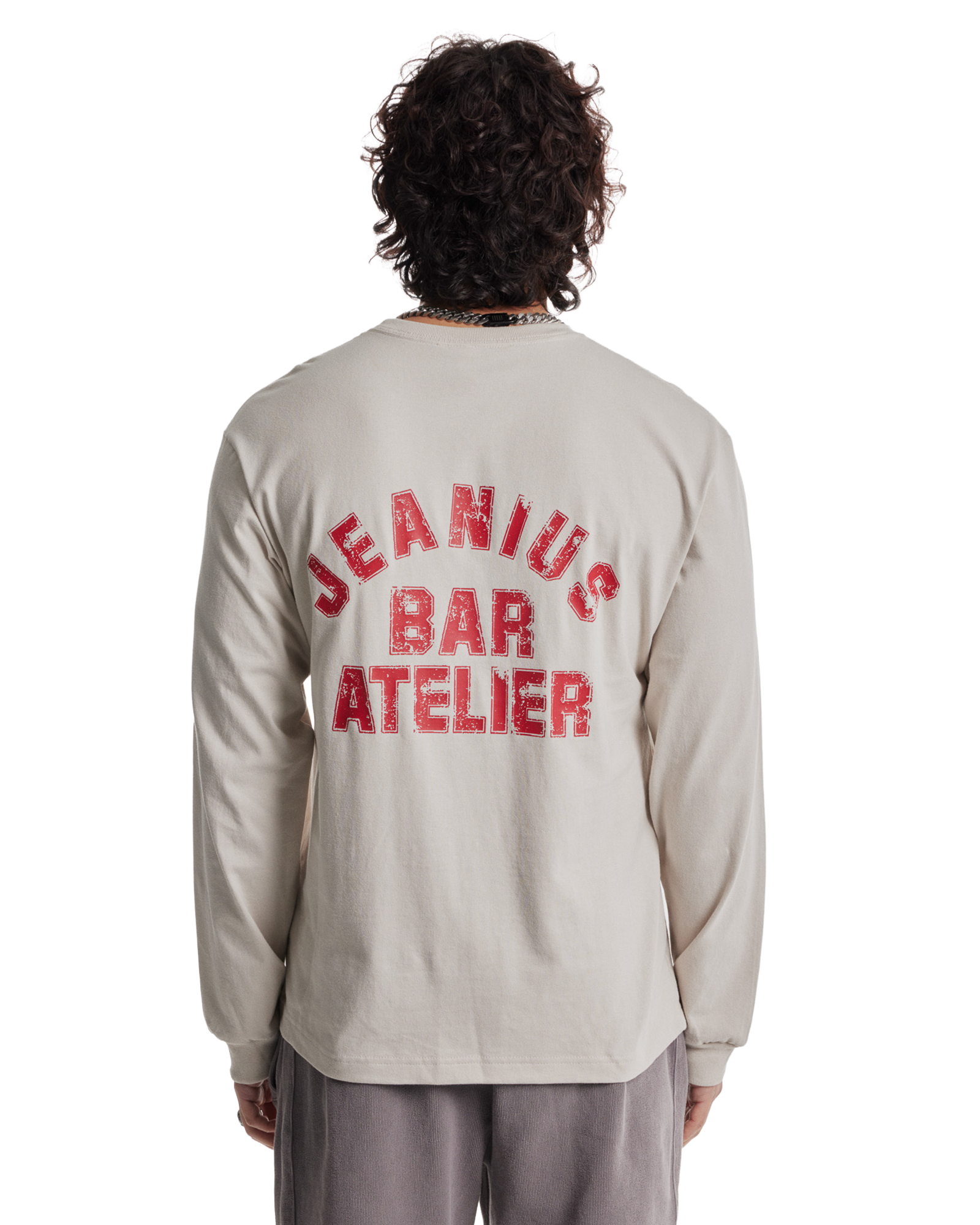 Varsity Long Sleeve Cream & Red