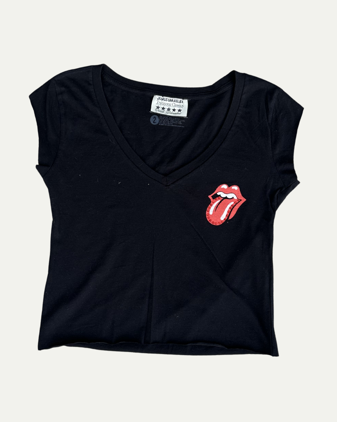 1 OF 1 ROLLING STONES RHINESTONE TEE BLACK