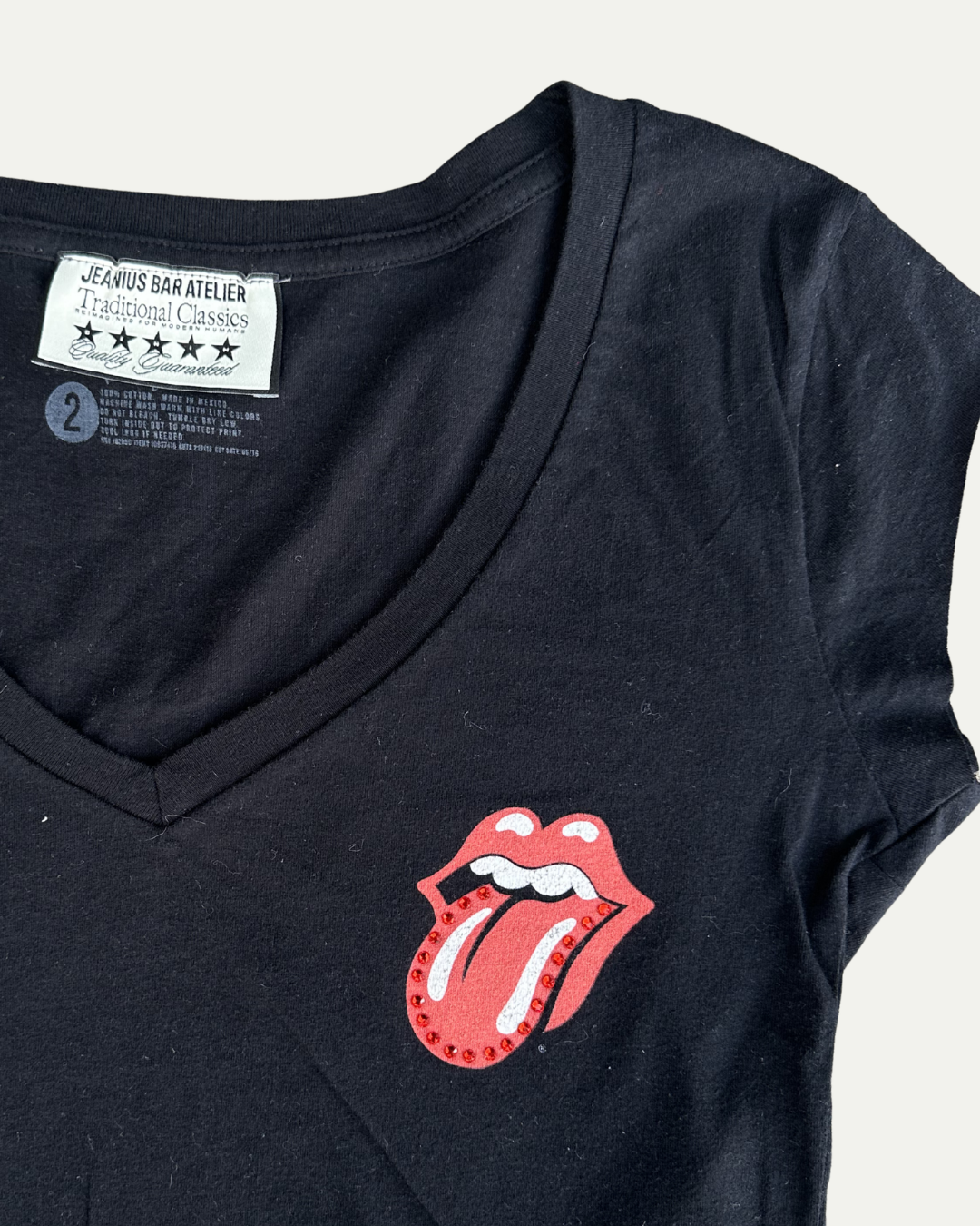 1 OF 1 ROLLING STONES RHINESTONE TEE BLACK-thumbmail-3