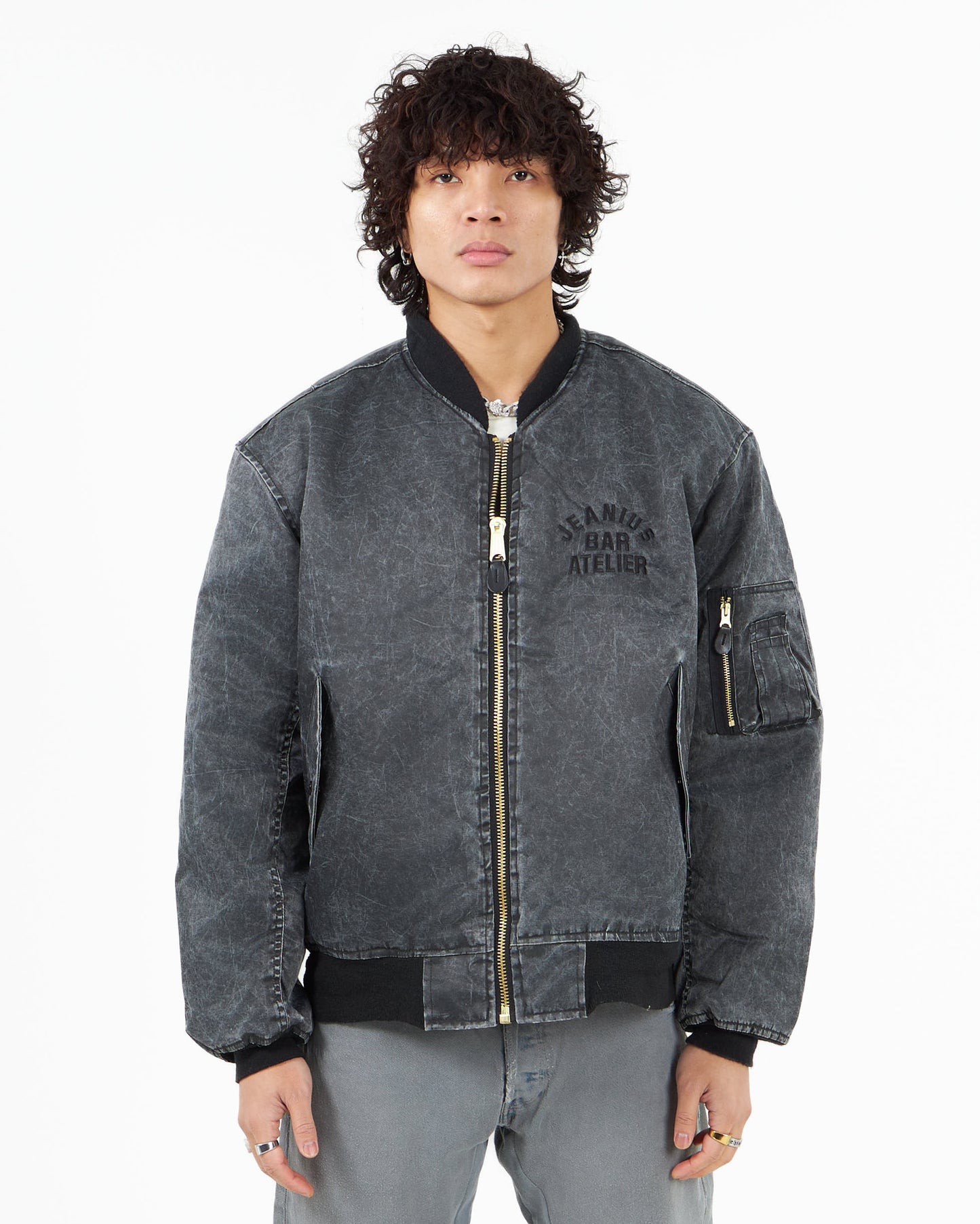 VARSITY BOMBER JACKET CHARCOAL