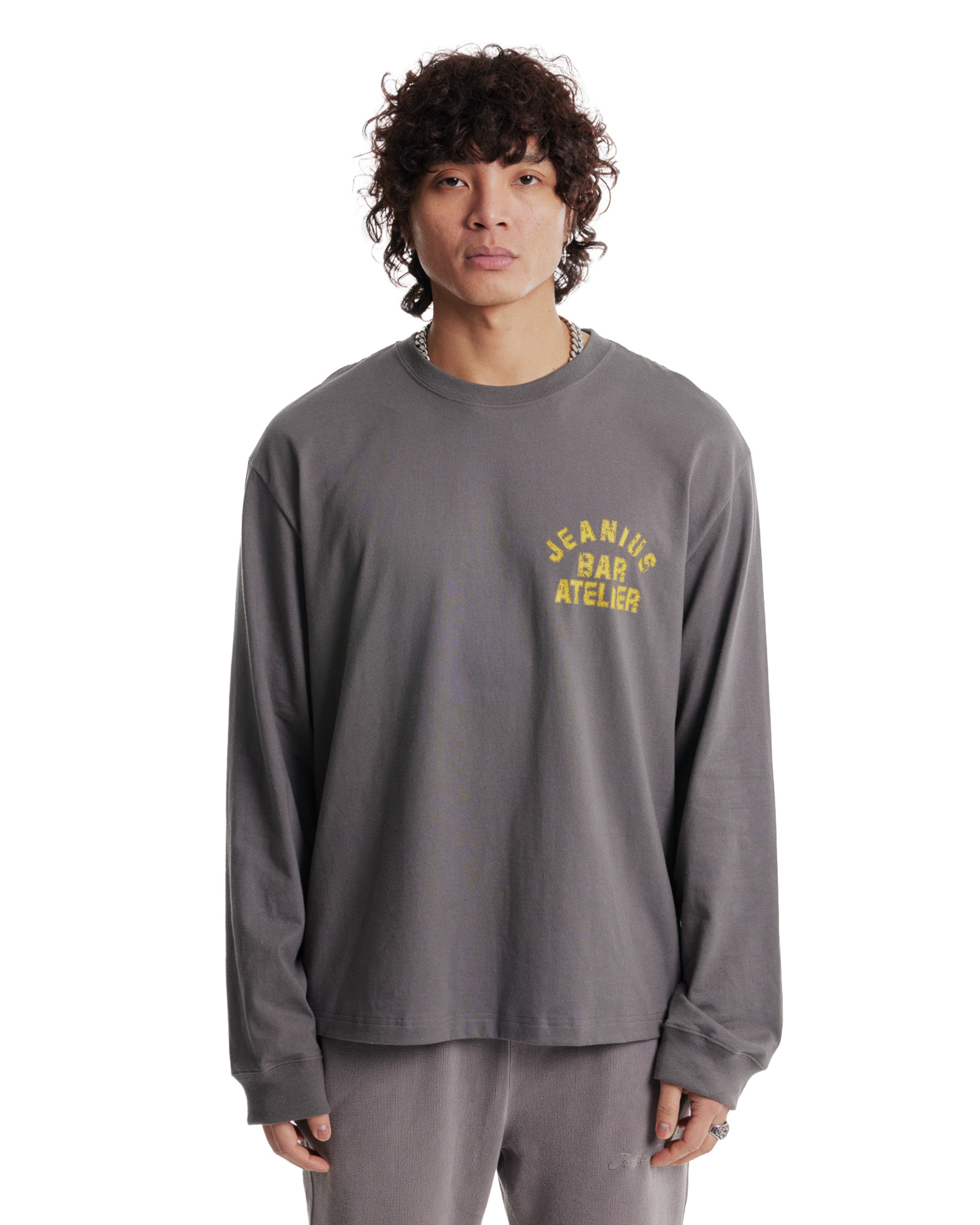 Varsity Long Sleeve Grey & Yellow