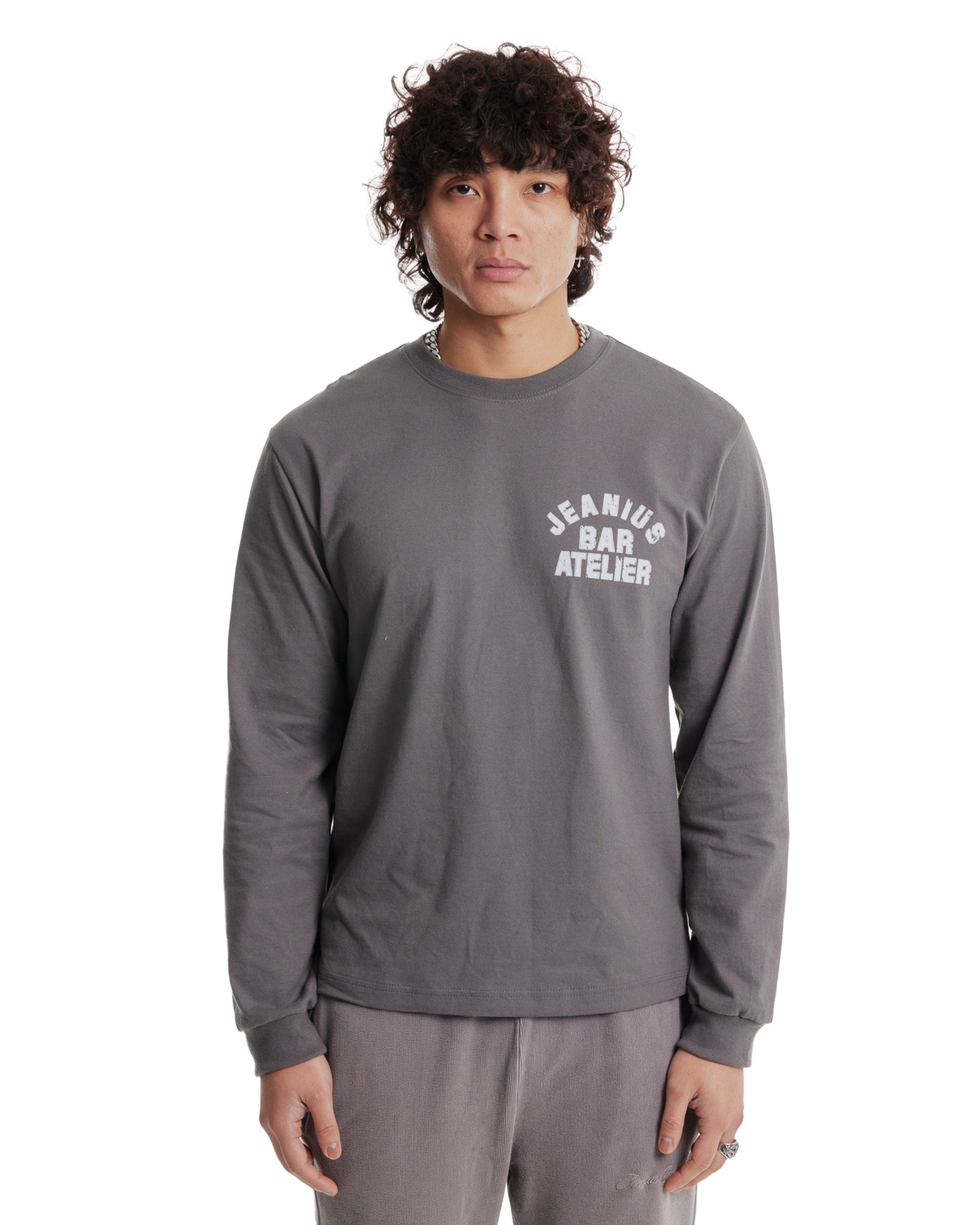 Varsity Long Sleeve Grey & White