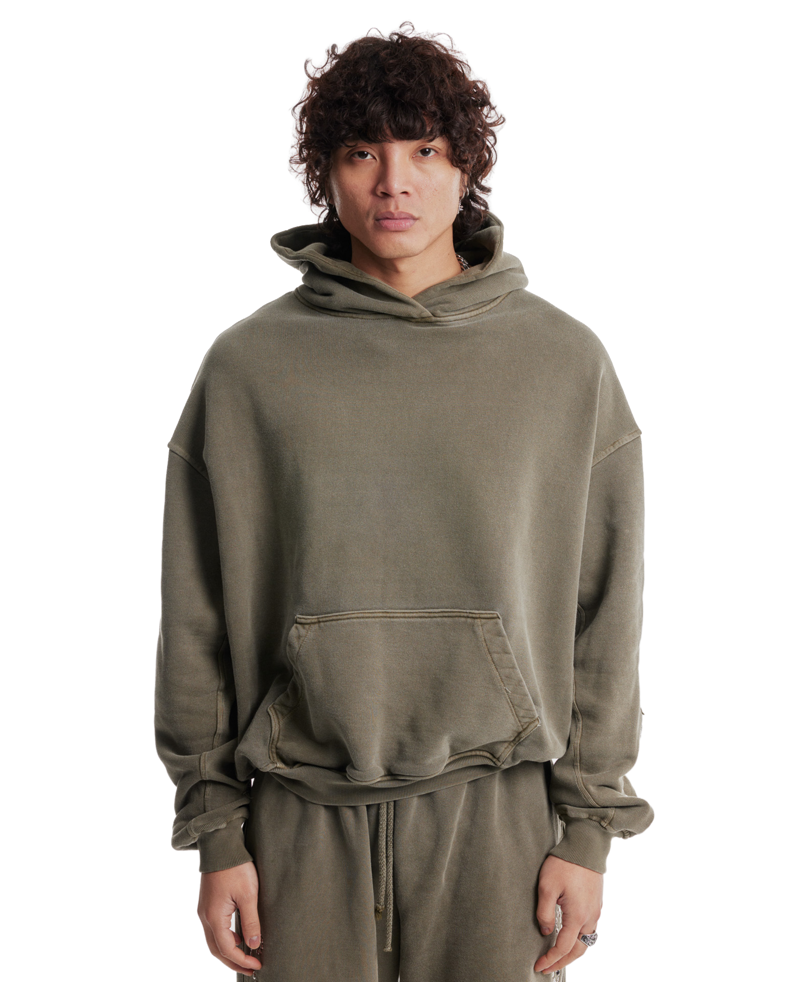Western Stud Hoodie Khaki