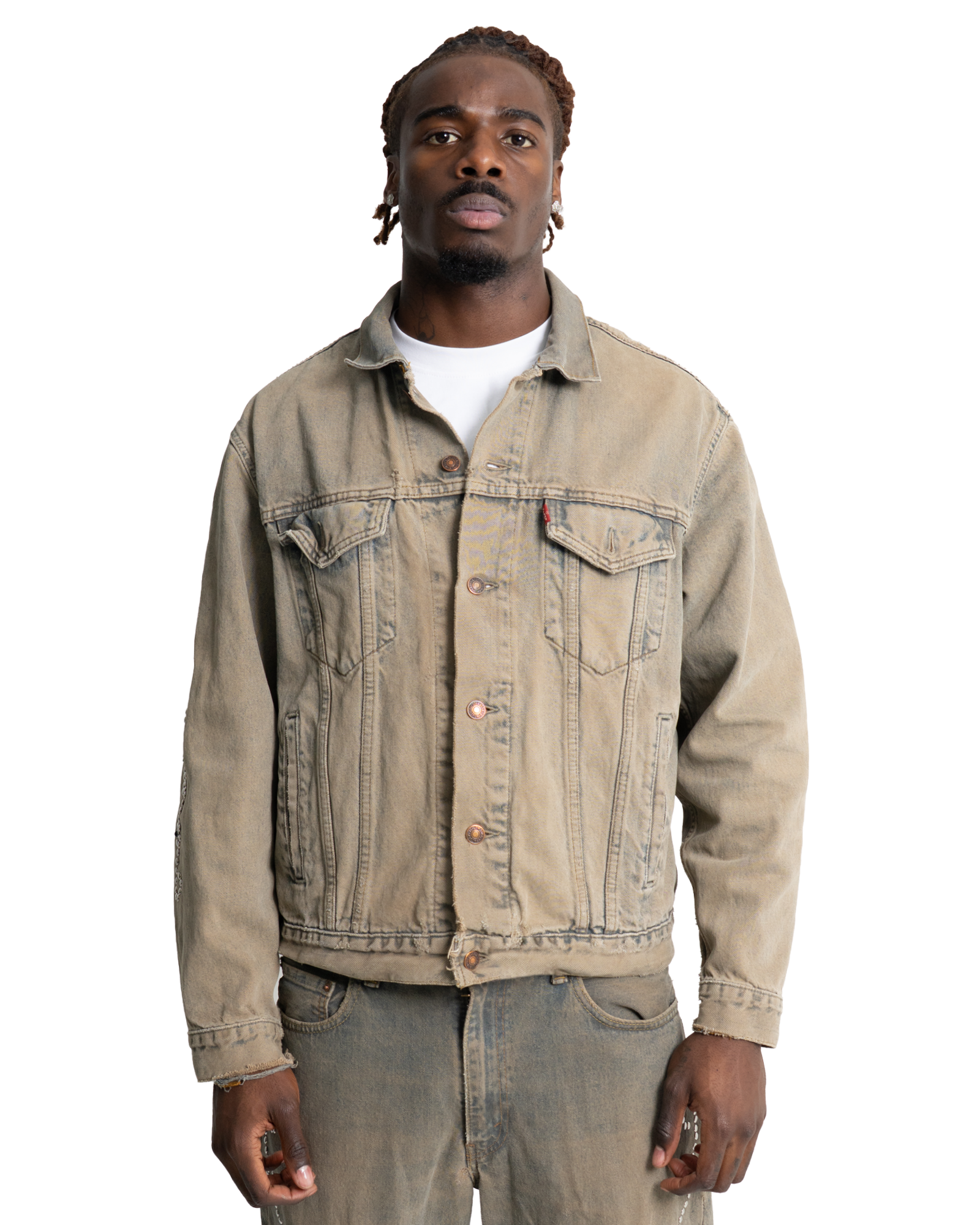 Western Stud Denim Trucker Jacket Sandwash