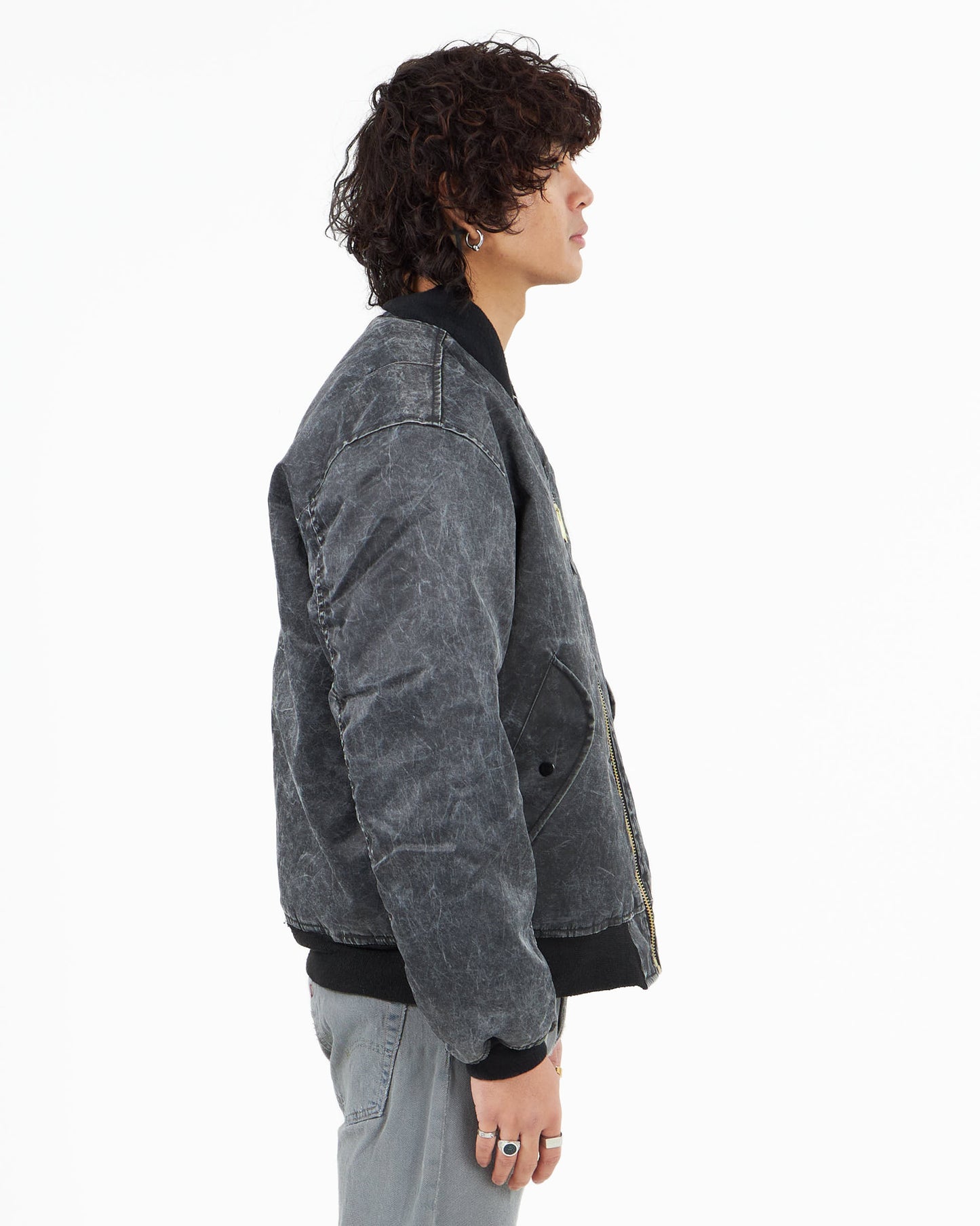 VARSITY BOMBER JACKET CHARCOAL