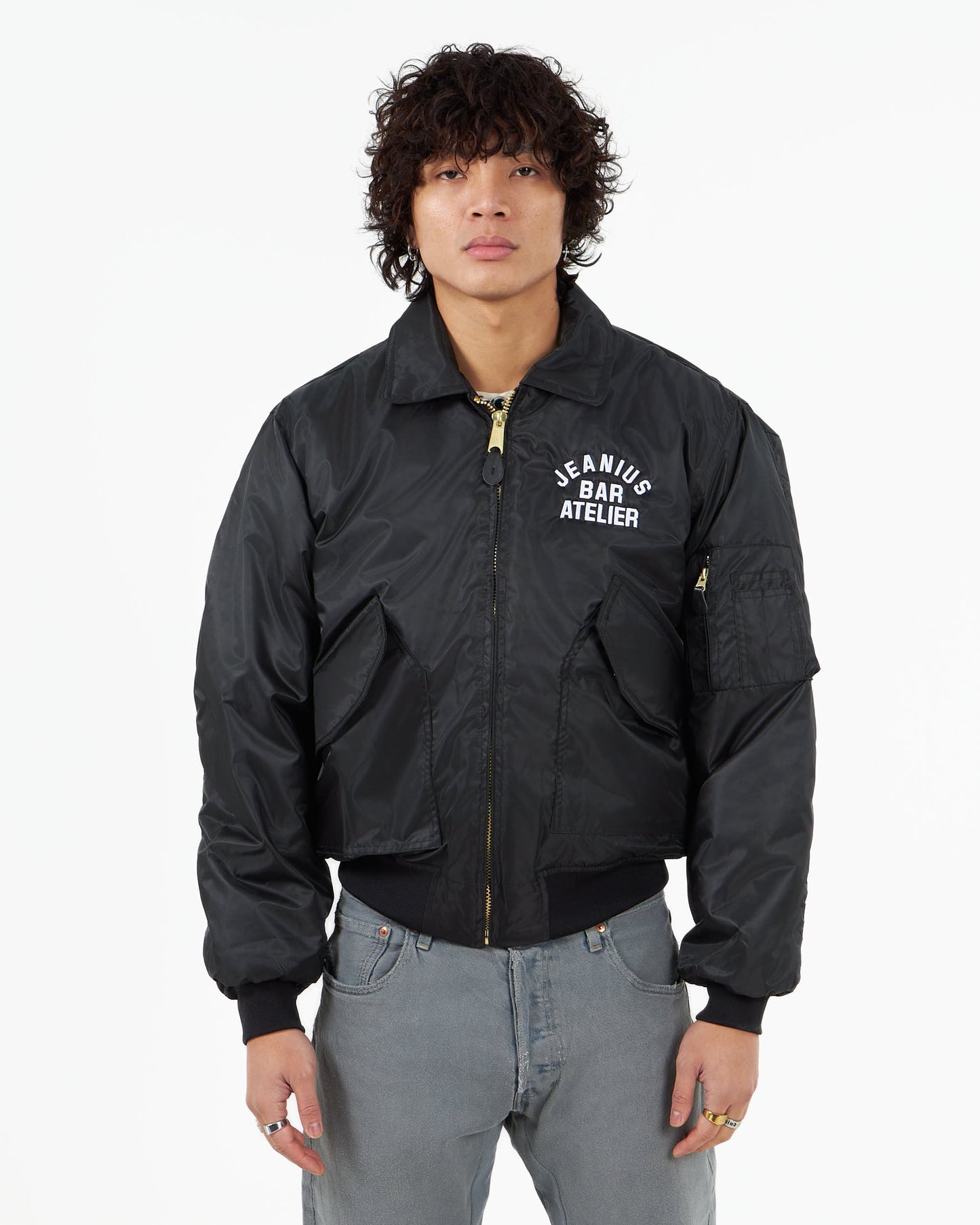 VARSITY BOMBER JACKET BLACK