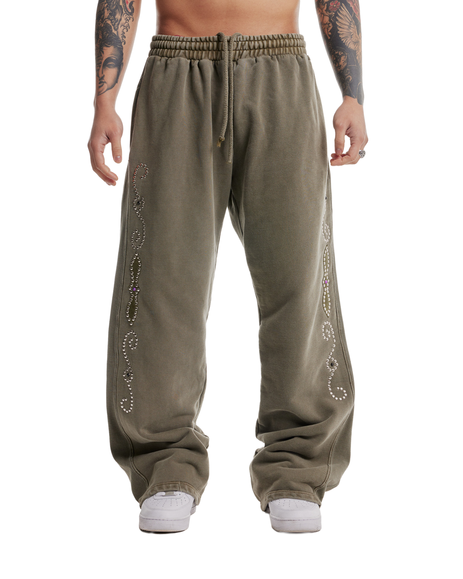 Western Stud Jogger Khaki Green