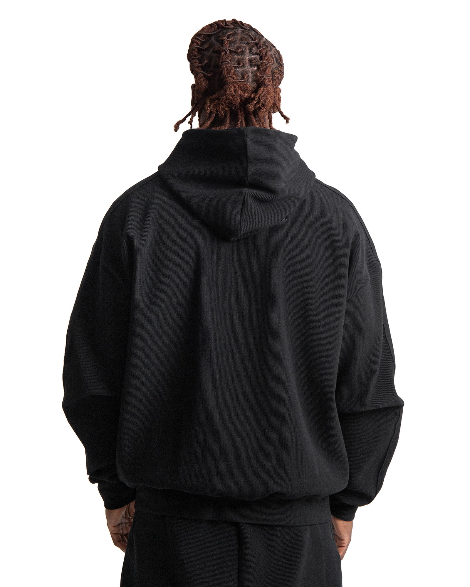 Ottoman Zip Hoodie - Jet Black-thumbmail-5