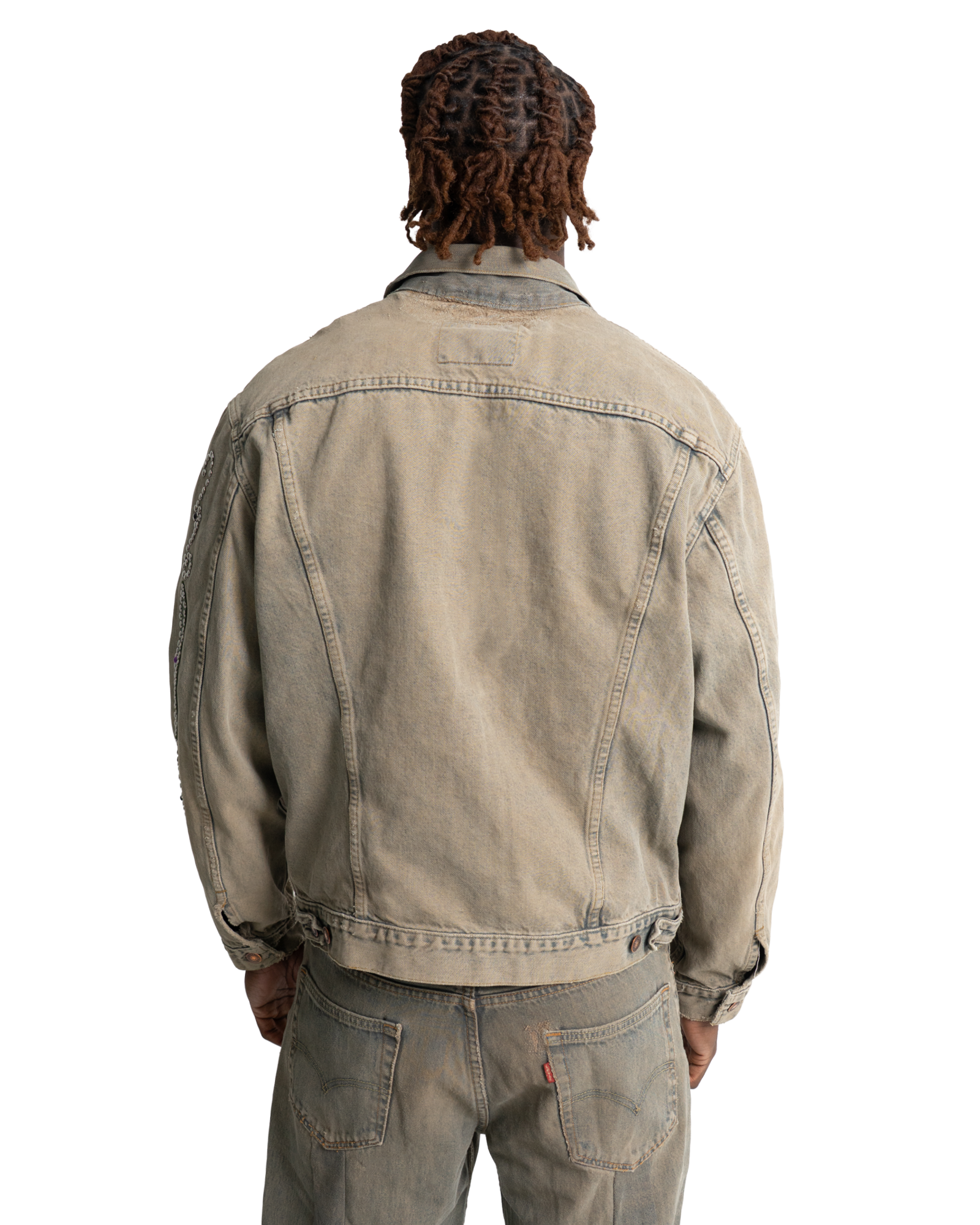 Western Stud Denim Trucker Jacket Sandwash-thumbmail-3
