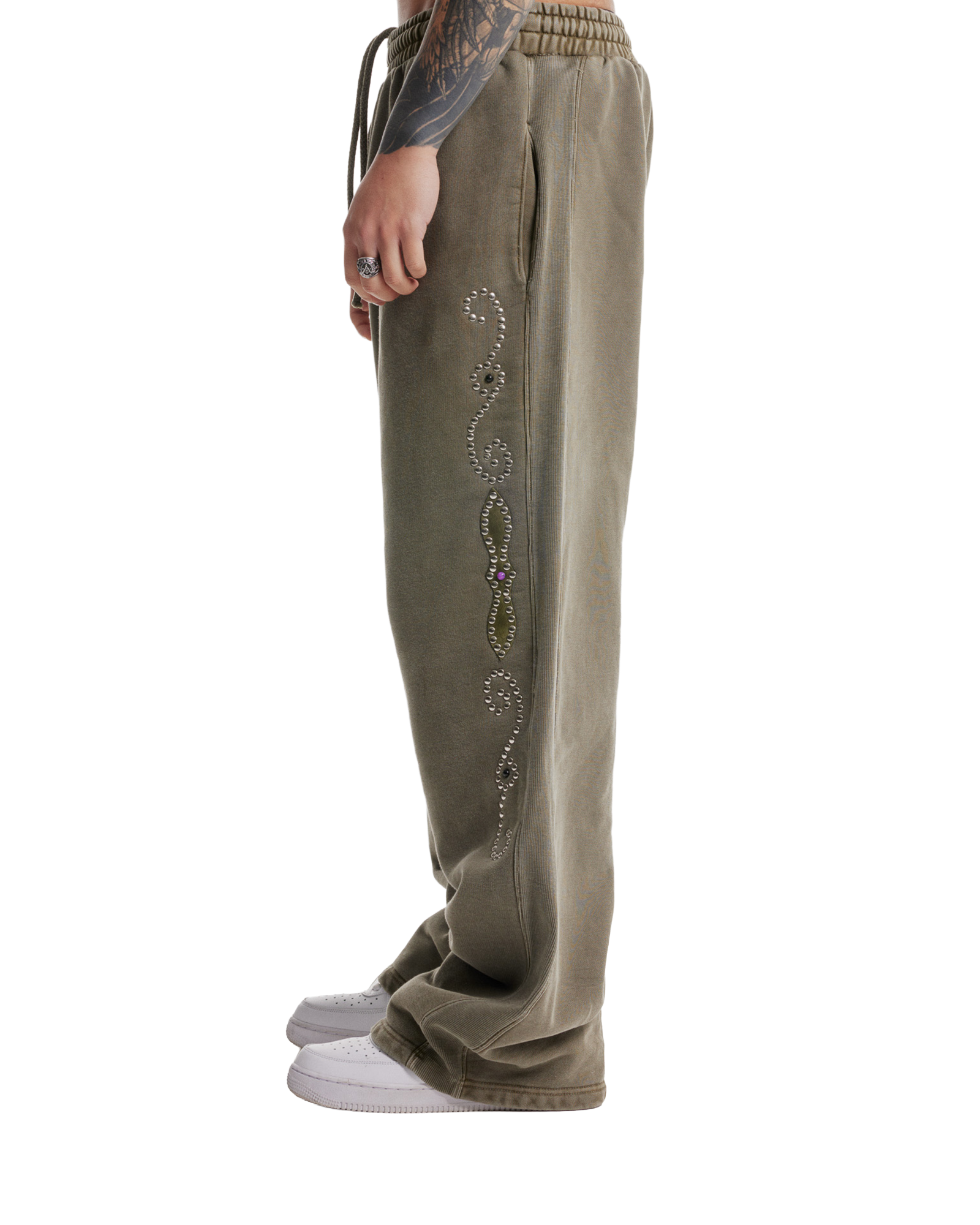 Western Stud Jogger Khaki Green