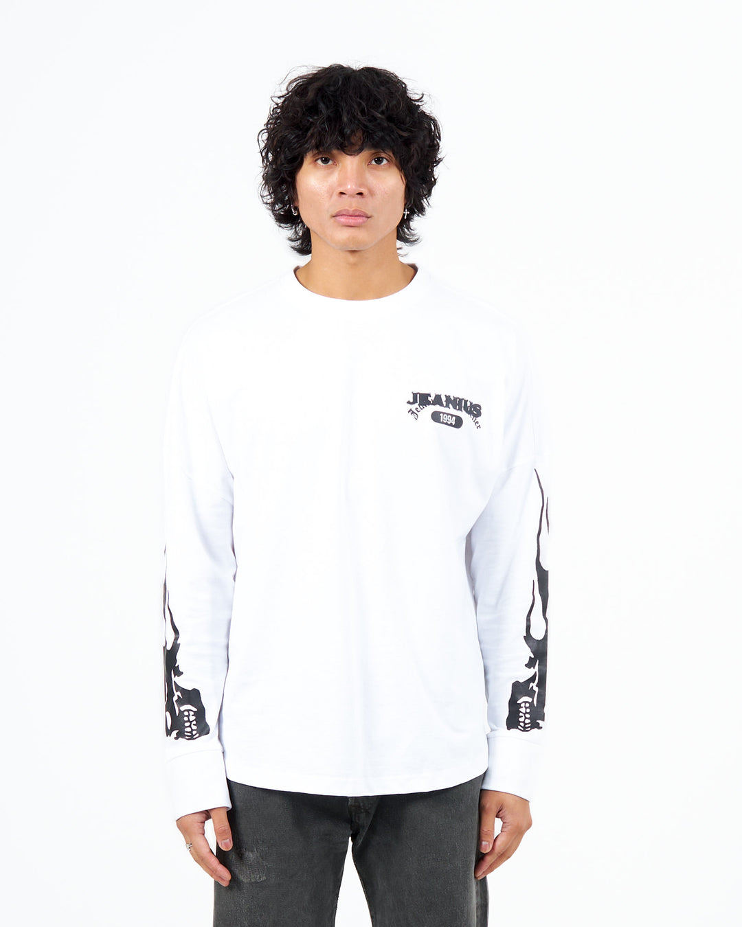 Skull Flame Longsleeve White