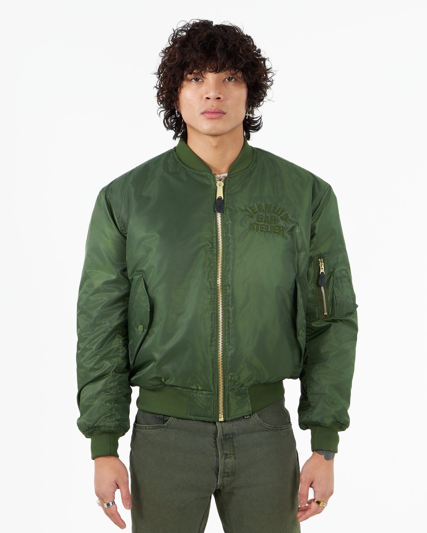 VARSITY BOMBER JACKET GREEN