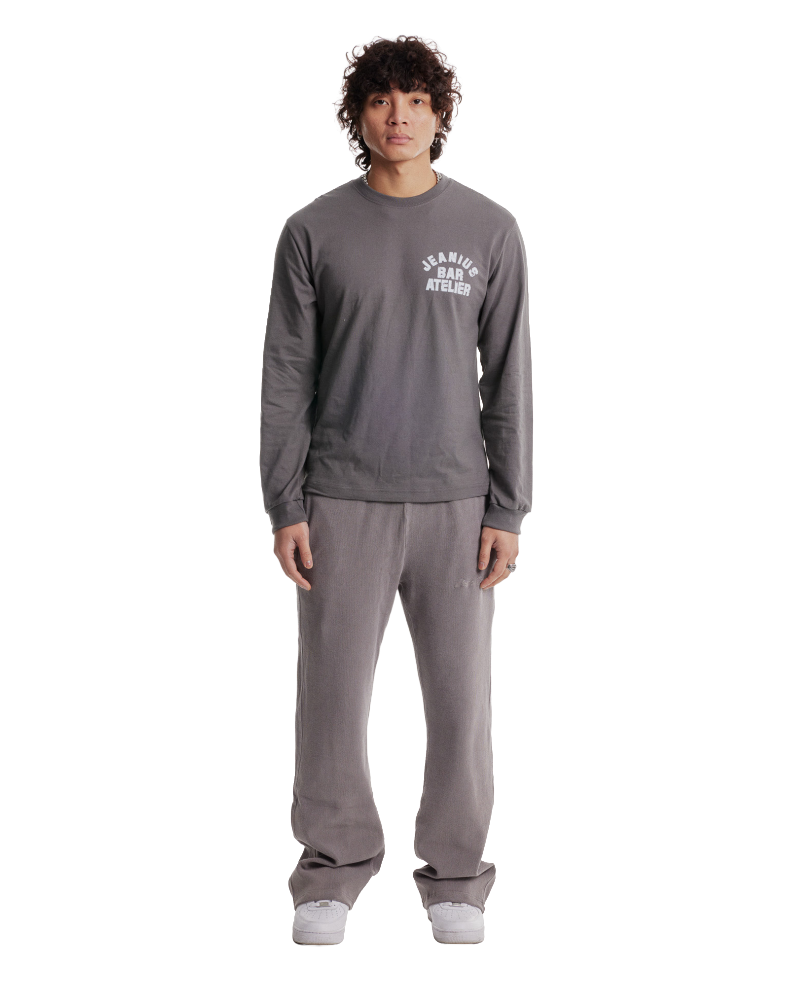 Varsity Long Sleeve Grey & White-thumbmail-3