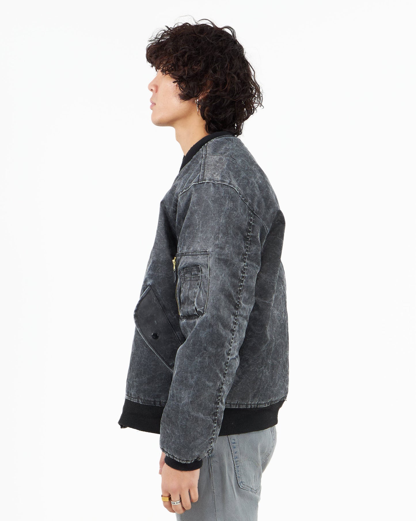 VARSITY BOMBER JACKET CHARCOAL