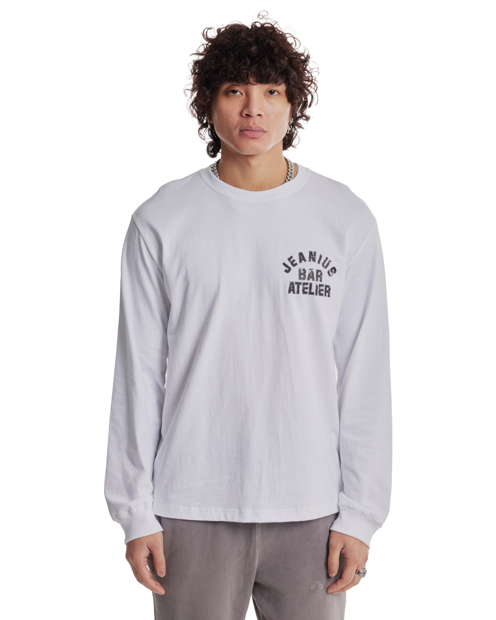 Varsity Long Sleeve White & Black