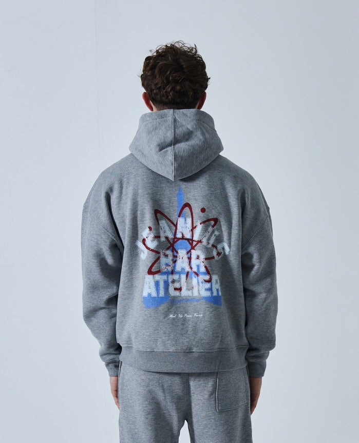 JEANIUS X MEET UP PARIS ZIP UP HOODIE GREY