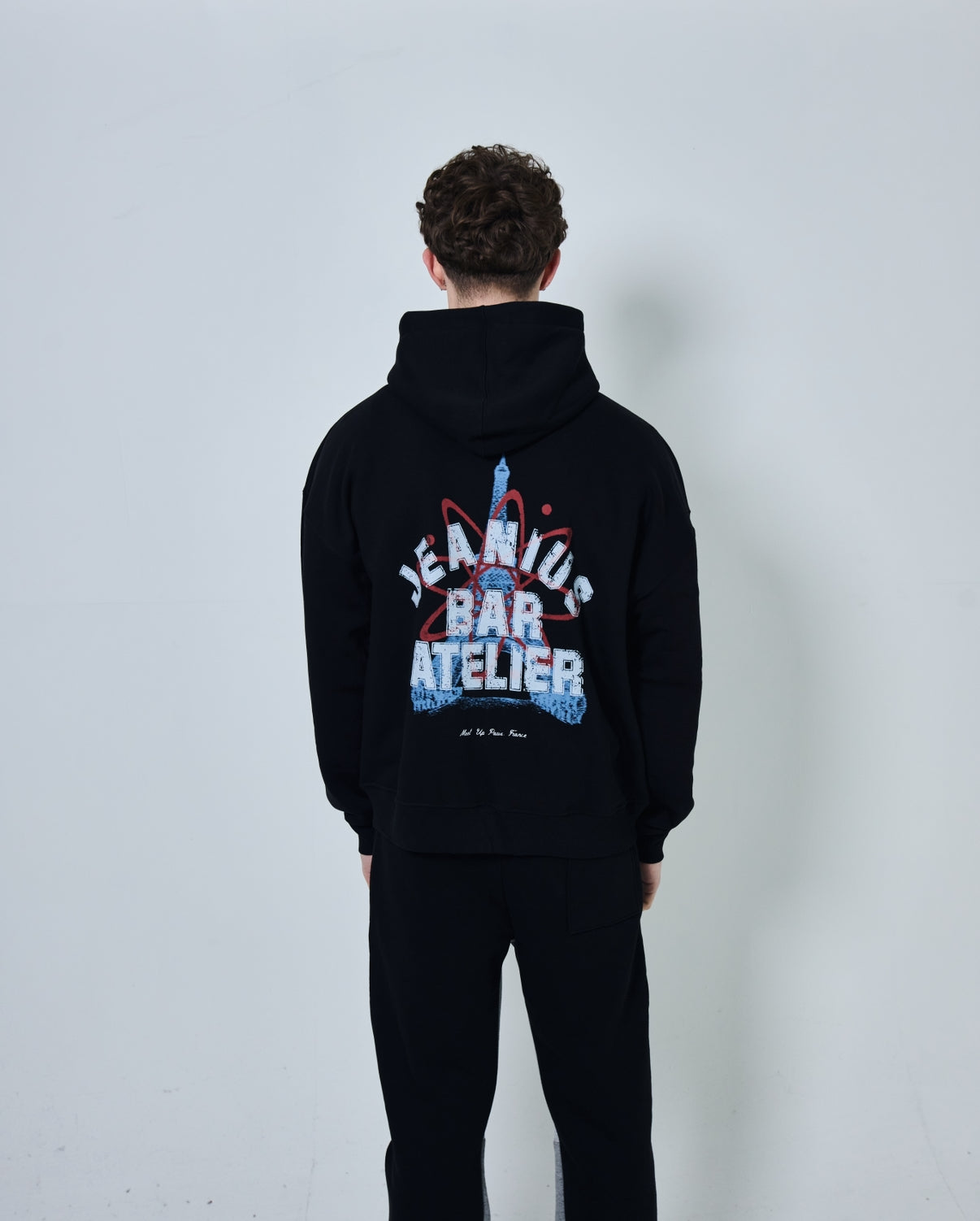 JEANIUS X MEET UP PARIS  ZIP UP HOODIE BLACK