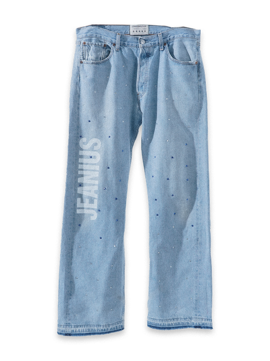 1of1 Blue Rhinestone Jeanius Denim