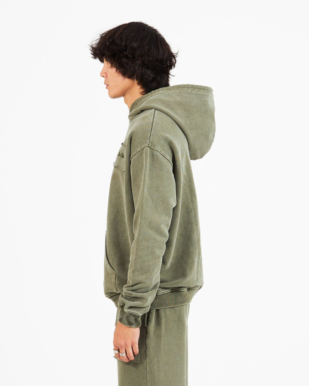 Tonal Oversized Hoodie Khaki