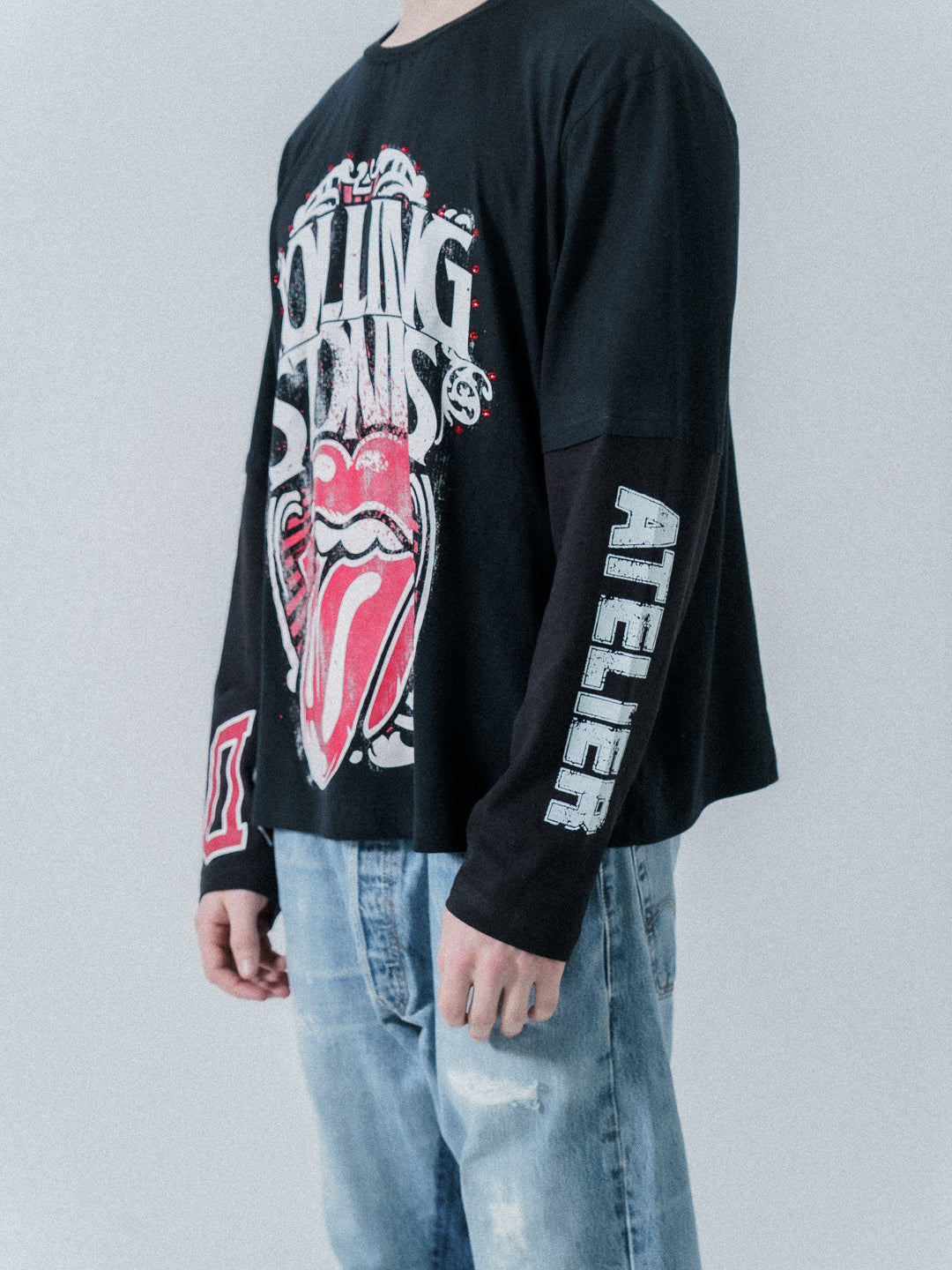 1of1 Patchwork T Shirt Black Rolling Stones