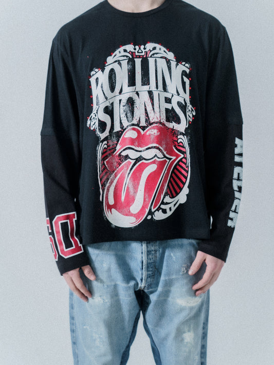 1of1 Patchwork T Shirt Black Rolling Stones
