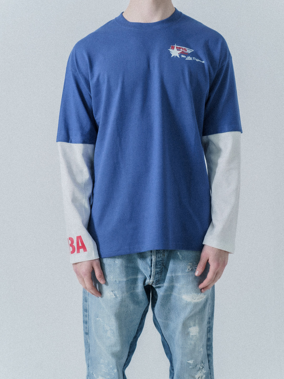 1of1 Patchwork T Shirt Blue White
