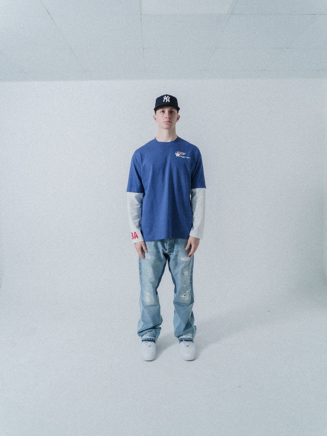 1of1 Patchwork T Shirt Blue White