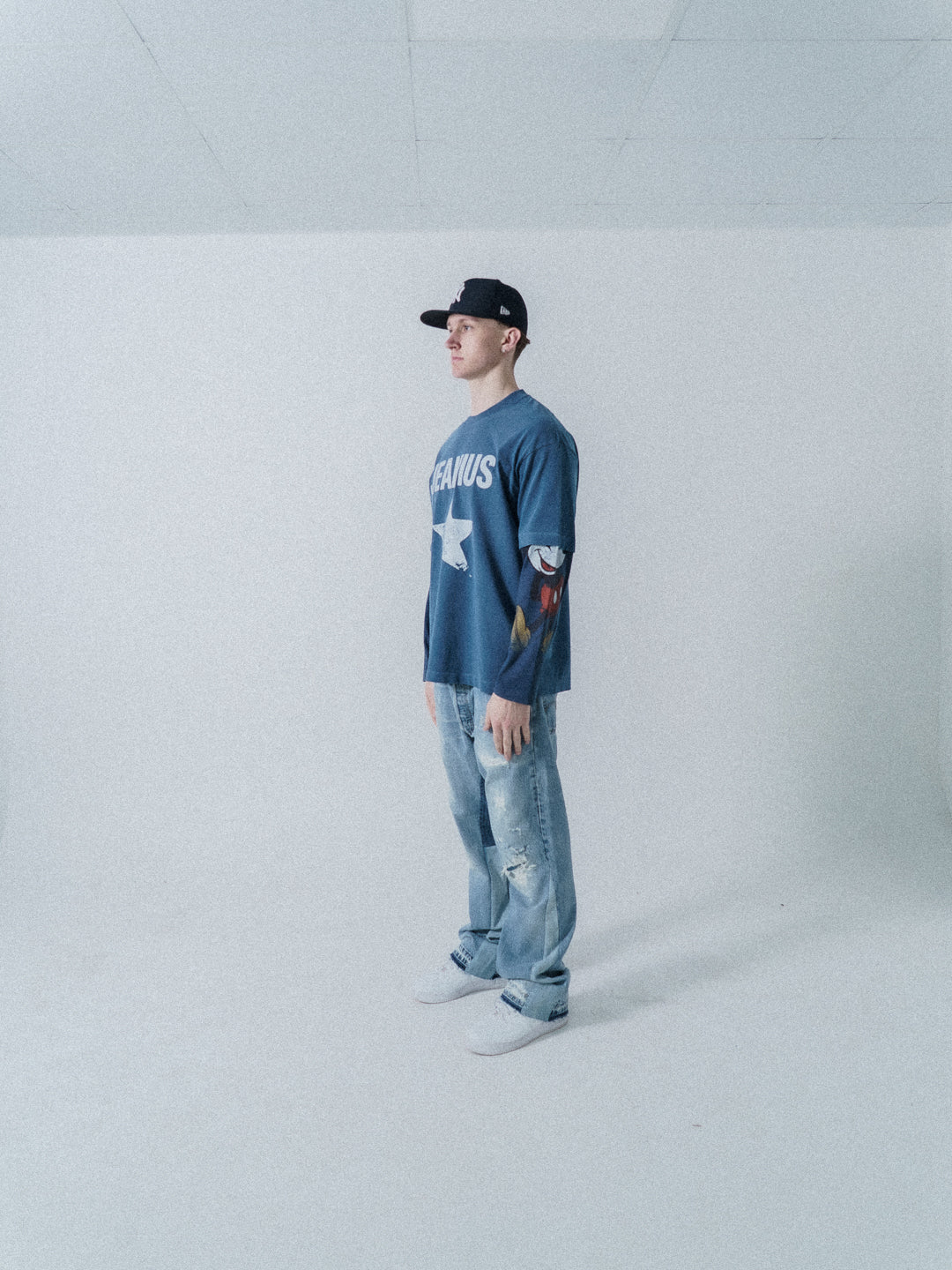 1of1 Patchwork T Shirt Blue Mickey