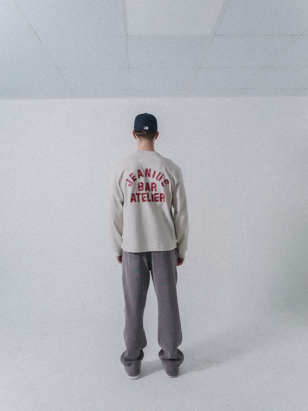 Varsity Long Sleeve Cream & Red