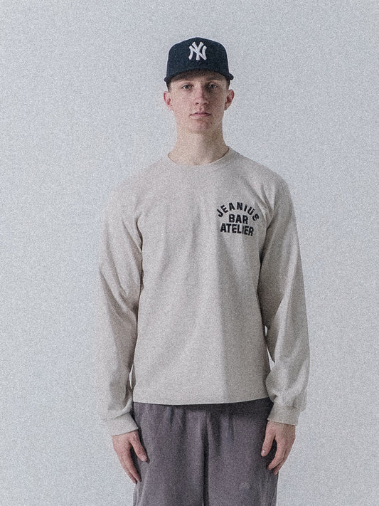 Varsity Long Sleeve Cream & Black