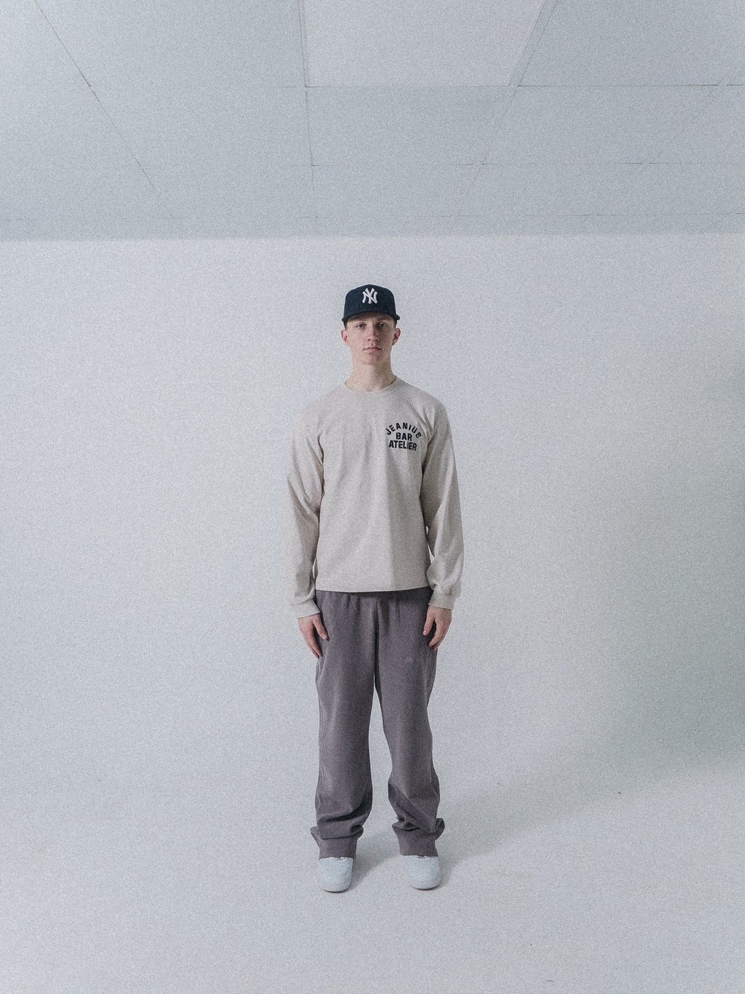 Varsity Long Sleeve Cream & Black