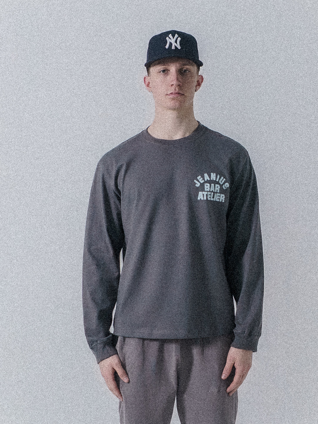 Varsity Long Sleeve Grey & White