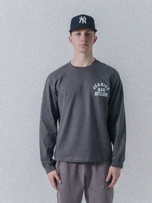 Varsity Long Sleeve Grey & White