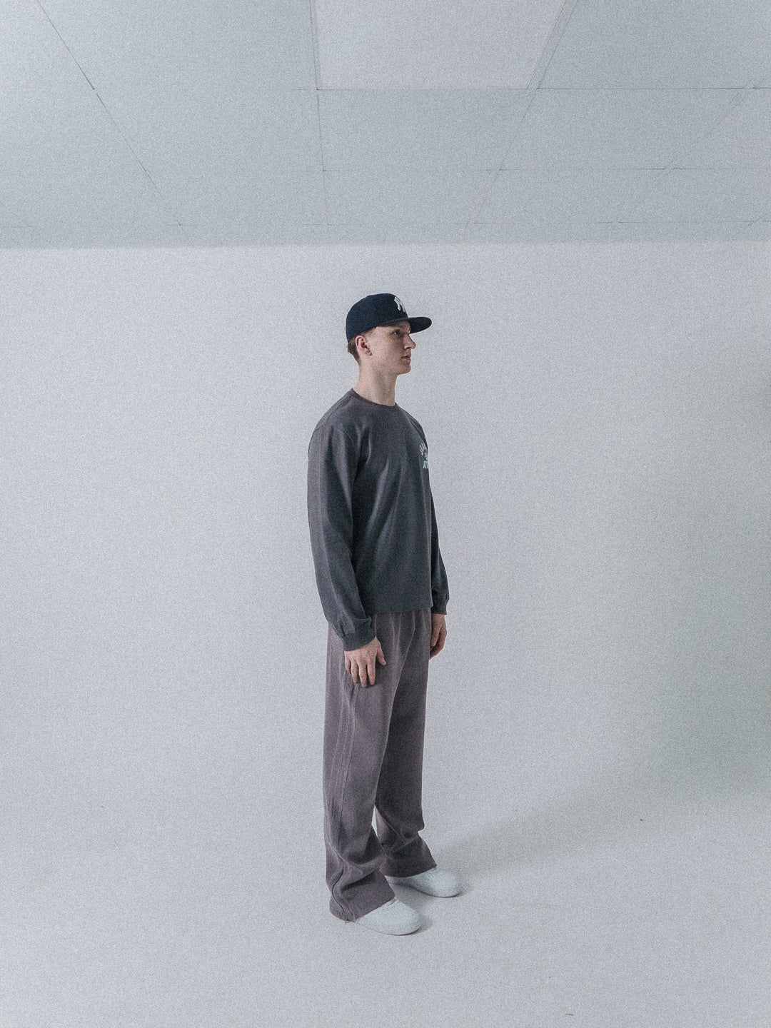 Varsity Long Sleeve Grey & White