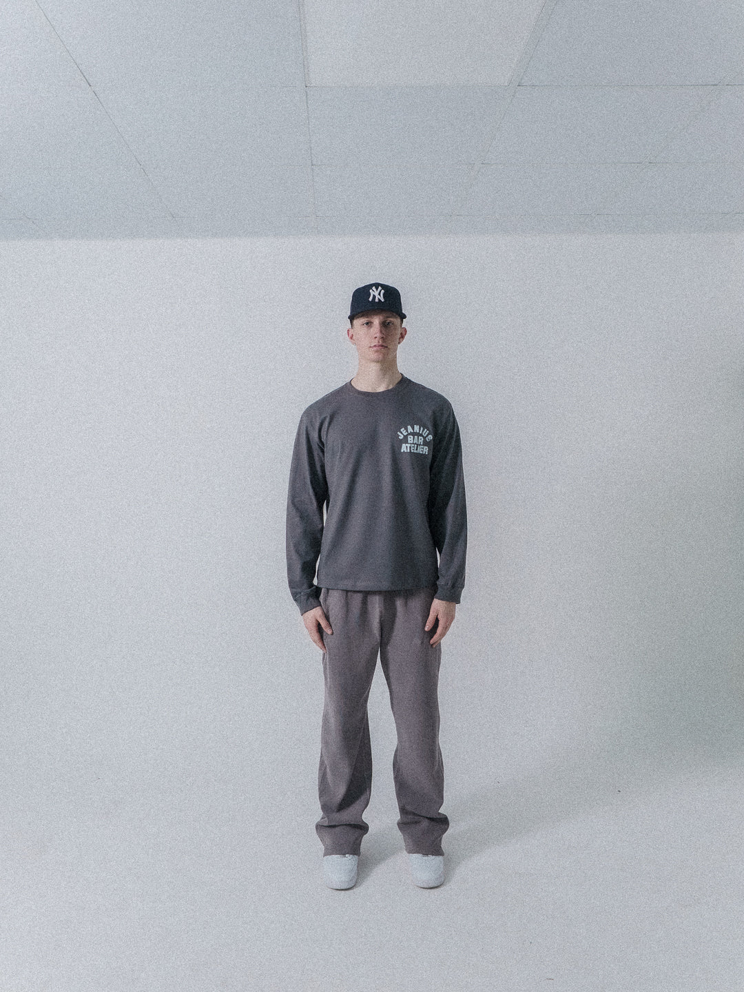 Varsity Long Sleeve Grey & White