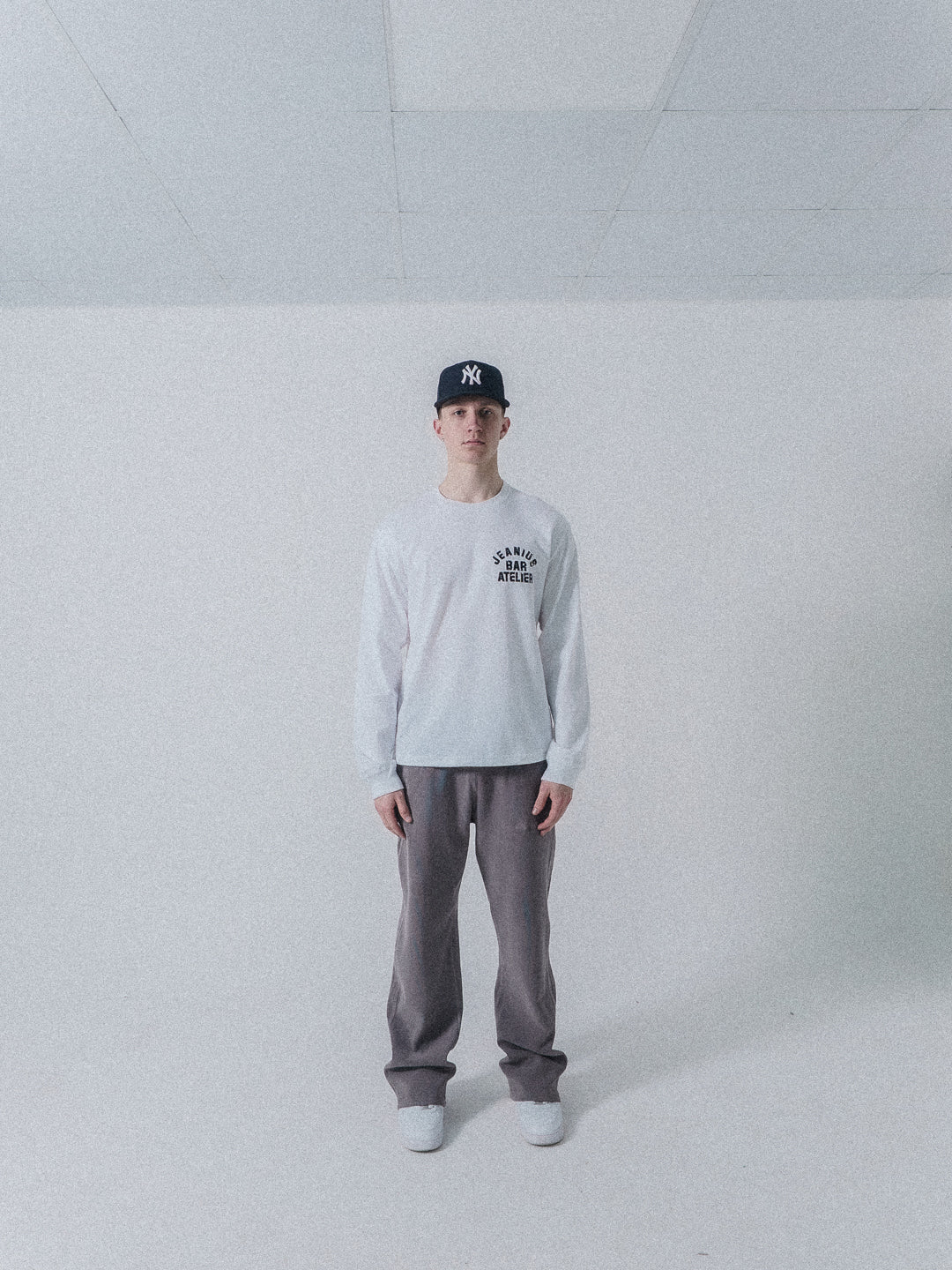 Varsity Long Sleeve White & Black