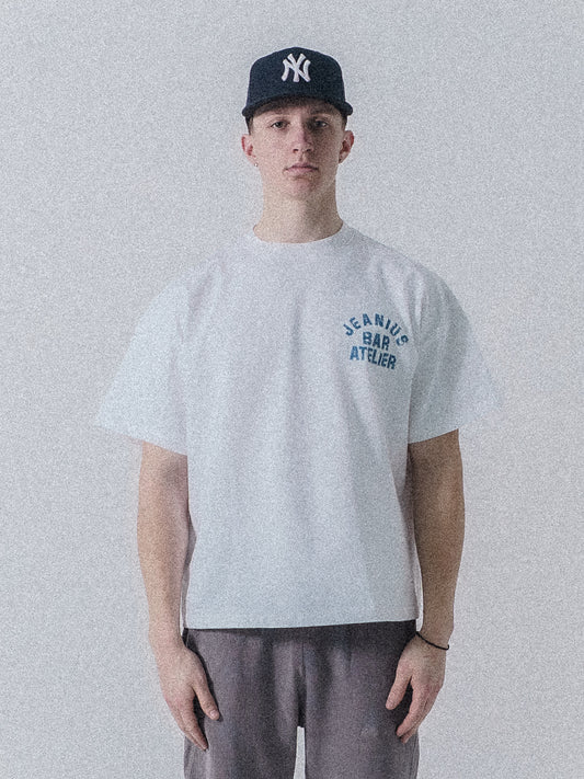 Varsity T- Shirt White & Blue