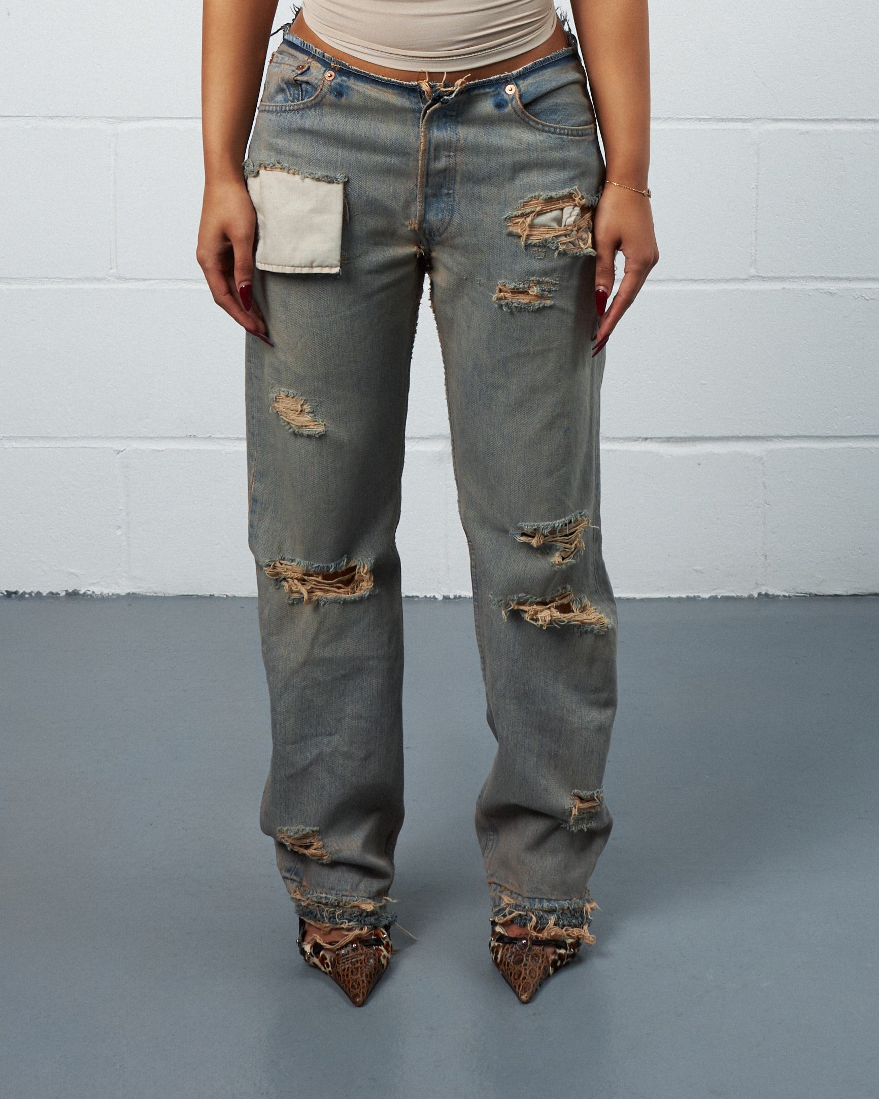 SANDWASH NO-WAIST TRASHER DENIM-thumbmail-1