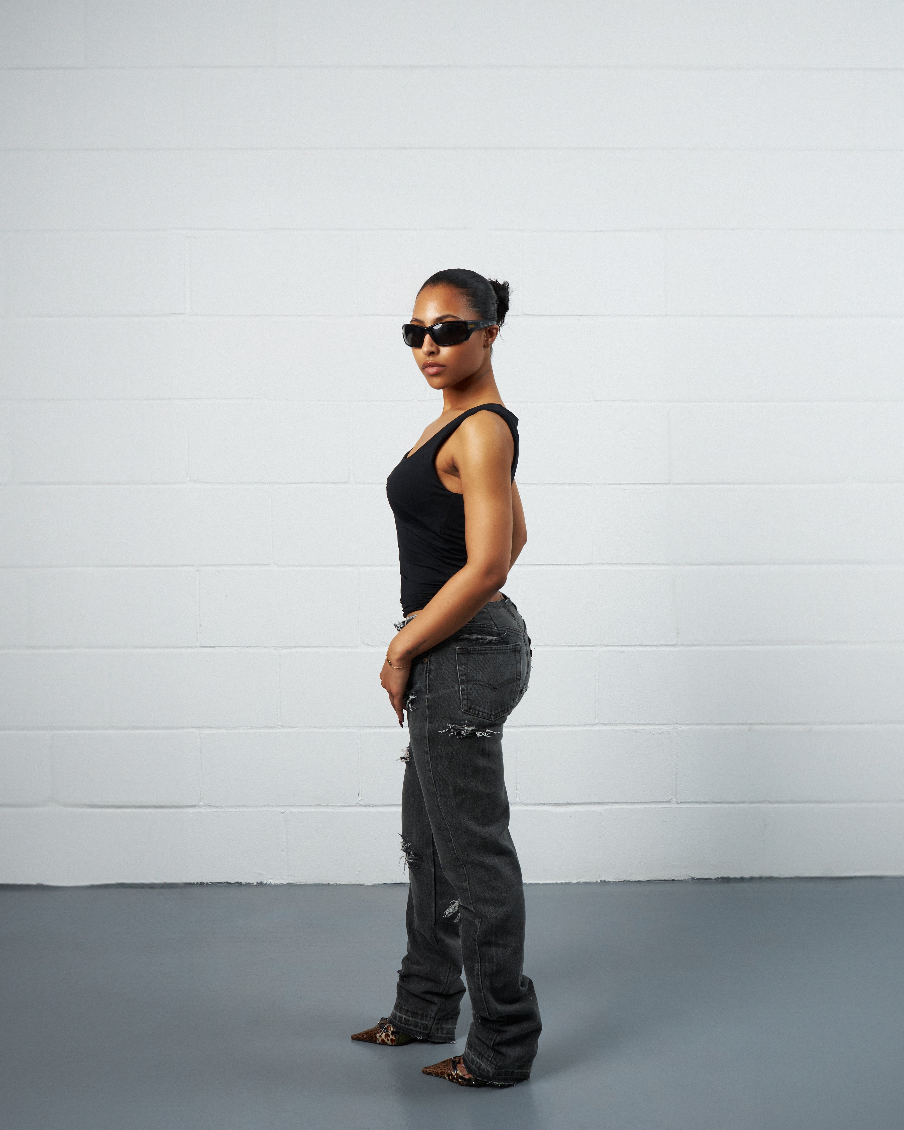 CHARCOAL NO-WAIST TRASHER DENIM-thumbmail-2